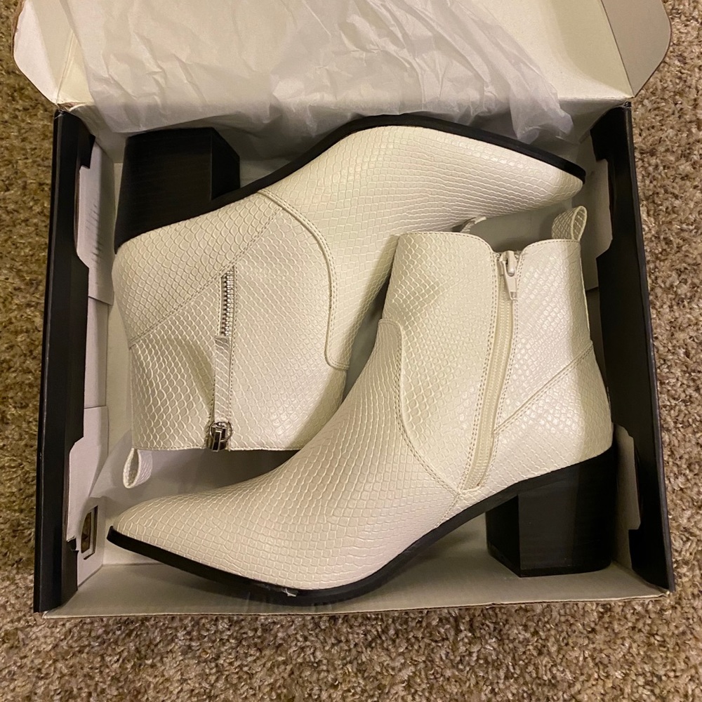 Black and white booties
